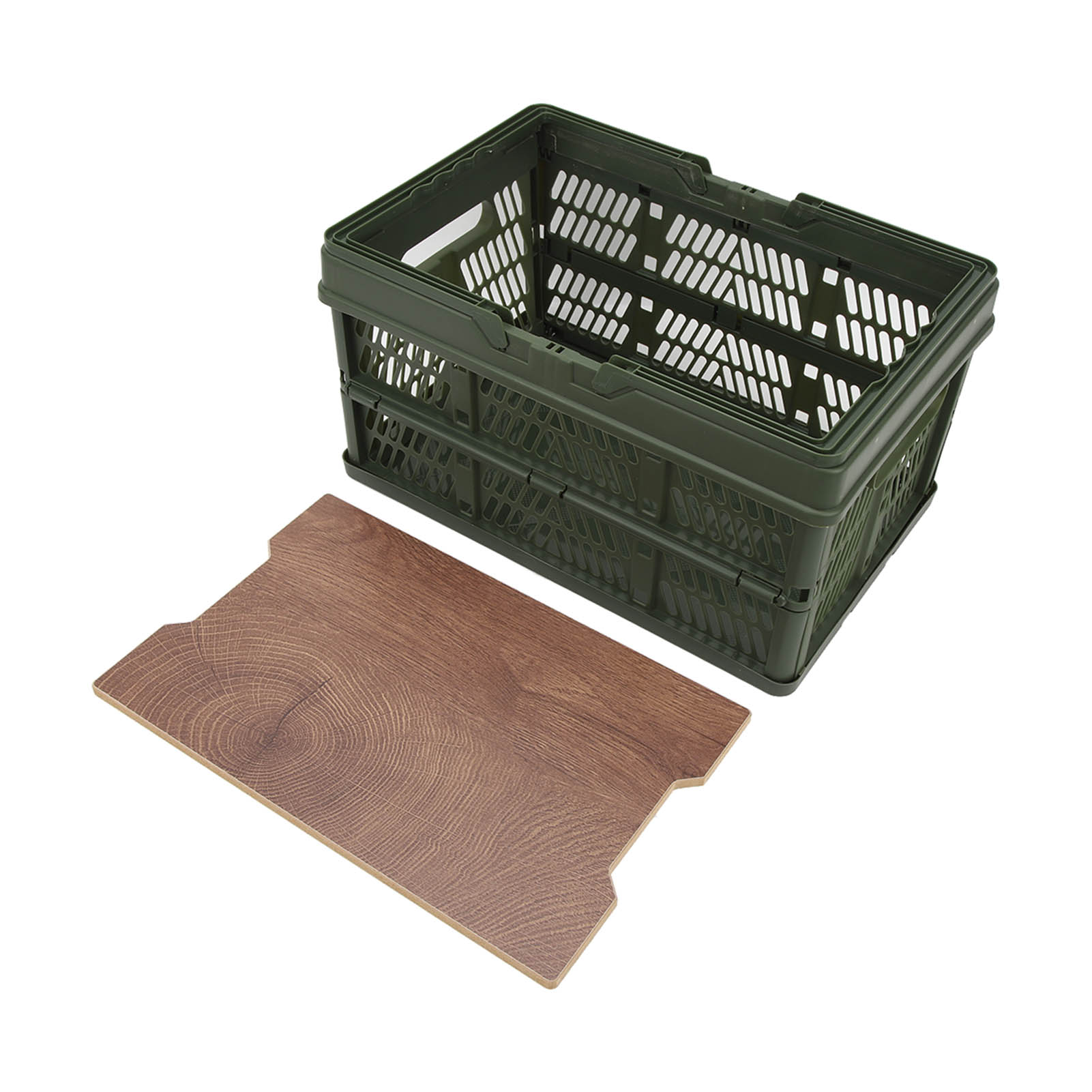 OutsideWorld Camping Picnic Basket Foldable Large Capacity Multifunction Handheld Camping Storage Basket Camping S grey white