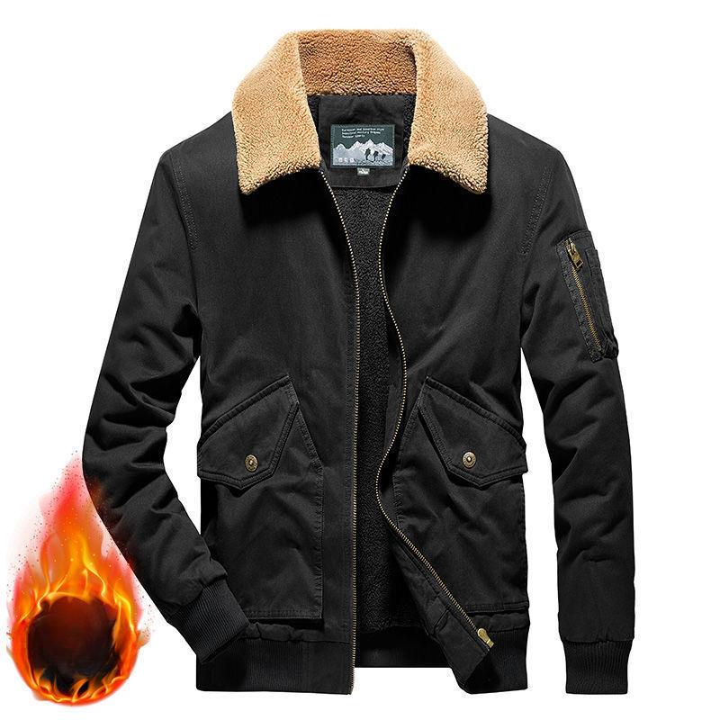 CHIC STUDIO New Winter Cotton-padded Jackets for Men, Lamb Wool Winter Jackets for Men, Velvet Thickened Cotton-padded Jackets, Overalls and Cotton-padded Jackets 3XL