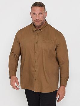 BadRhino Men Long Sleeve Oxford Shirt in Brown | Size: X-Large