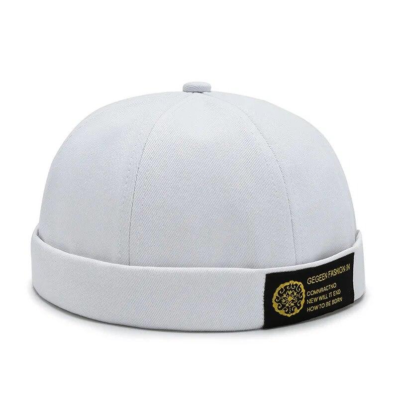 WQ Hat Industry New Fashion Four Seasons Landlord Hats, Men's Street Hip-Hop Hats Beanie Melon Skin Hats, Women's Bare Plate Hats, Women's Tides One Size white