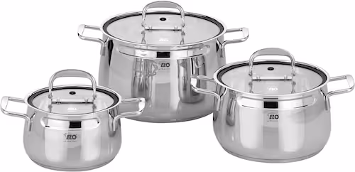 ELO Mystery 3 Piece Stainless Steel Cookware Set gray