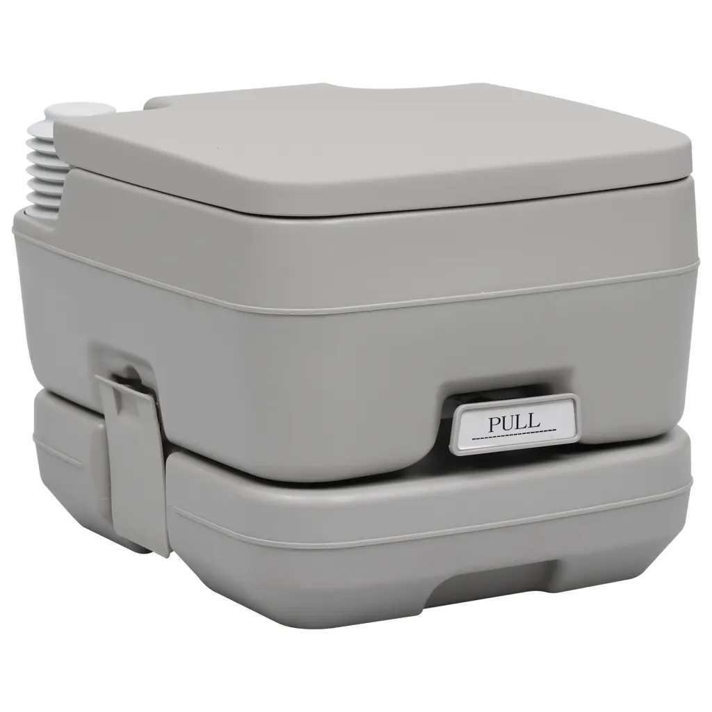 VidaXL Portable Camping Toilet Grey 10+10 L
