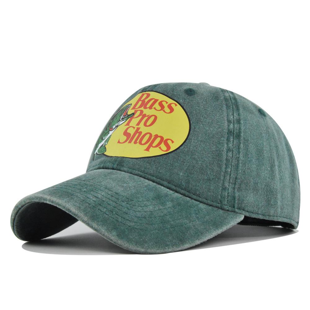 Hatsy Bas Pro Fishing Baseball Caps Unisex Baseball Cap Distressed Washed Caps Hat Retro Outdoor Activities Gift Sun Cap 55-60cm green