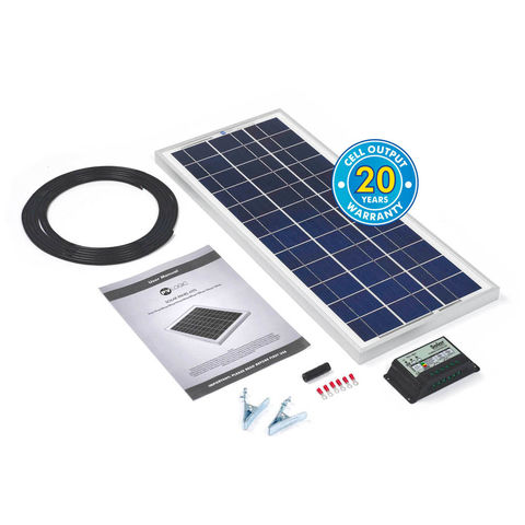 PV Logic 20wp Solar Panel Kit & 10Ah Charge Controller