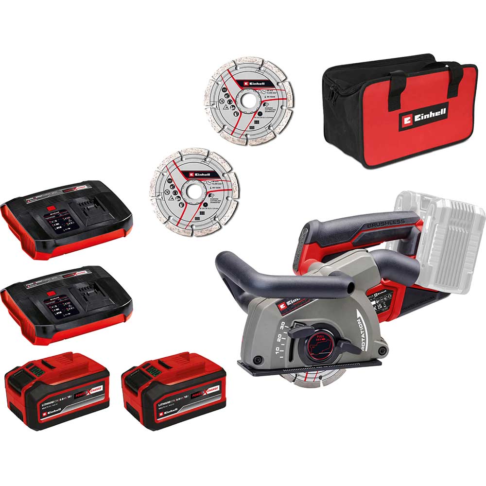 Einhell Professional TP-MA 36/30 Li BL 36v Cordless Brushless Wall Chaser 2 x 6ah Li-ion Twin or Dual Battery Charger Bag