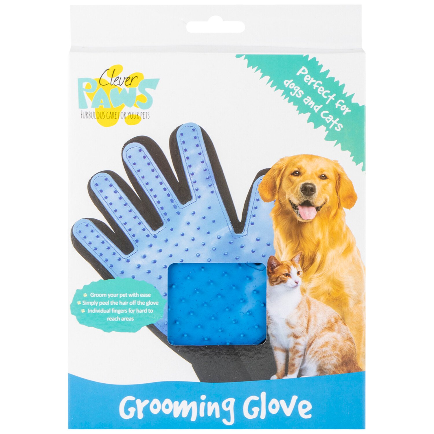 Clever Paws Pet Grooming Glove - Blue