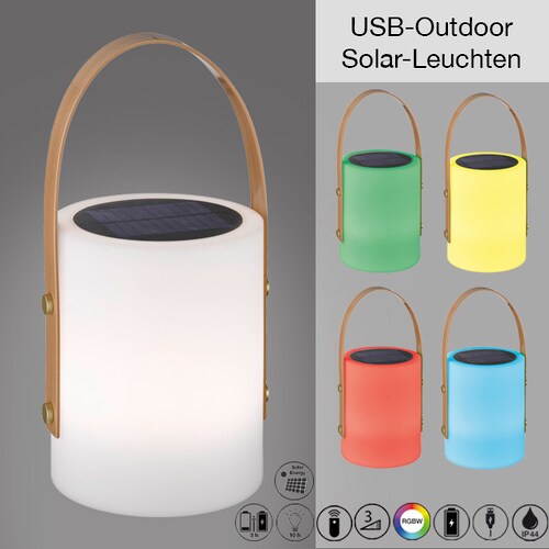 FH LIGHTING Eann 34cm H Solar Powered Integrated LED Outdoor Latern white