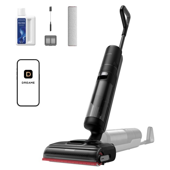 TECHSALES DREAME H15S Aspirateur Laveur, Nettoyage Triple Arête, Bras Robotisé AI, Aspiration 21 000 Pa, Sans Nœud, Portée à Plat à 180°