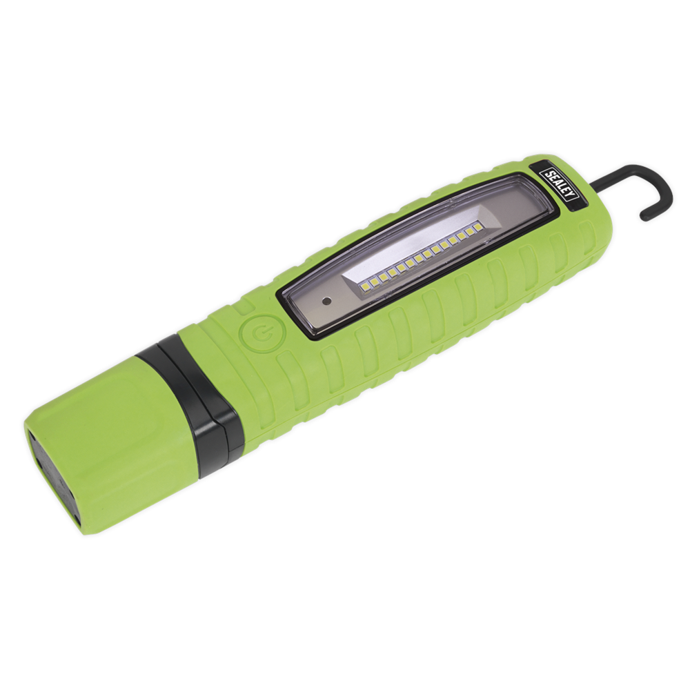 Sealey LED360G Rechargeable 360° Inspection Lamp 14 SMD LED + 3W LED Green Lithium-ion