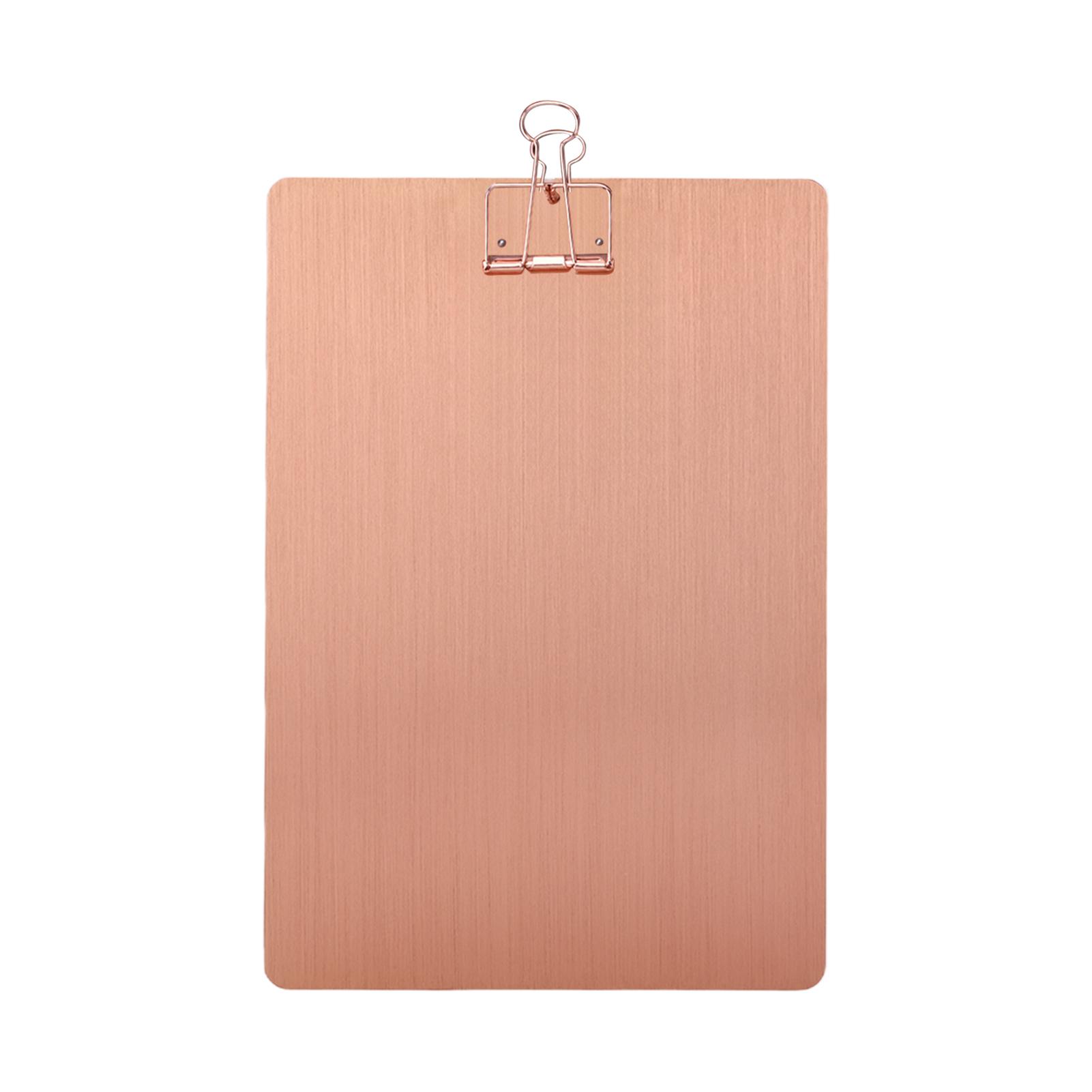 GoolRC Clipboard Suspensible Rustproof Wearproof Scratch Resistant Iron Metal Drawing Board Folder for rose gold