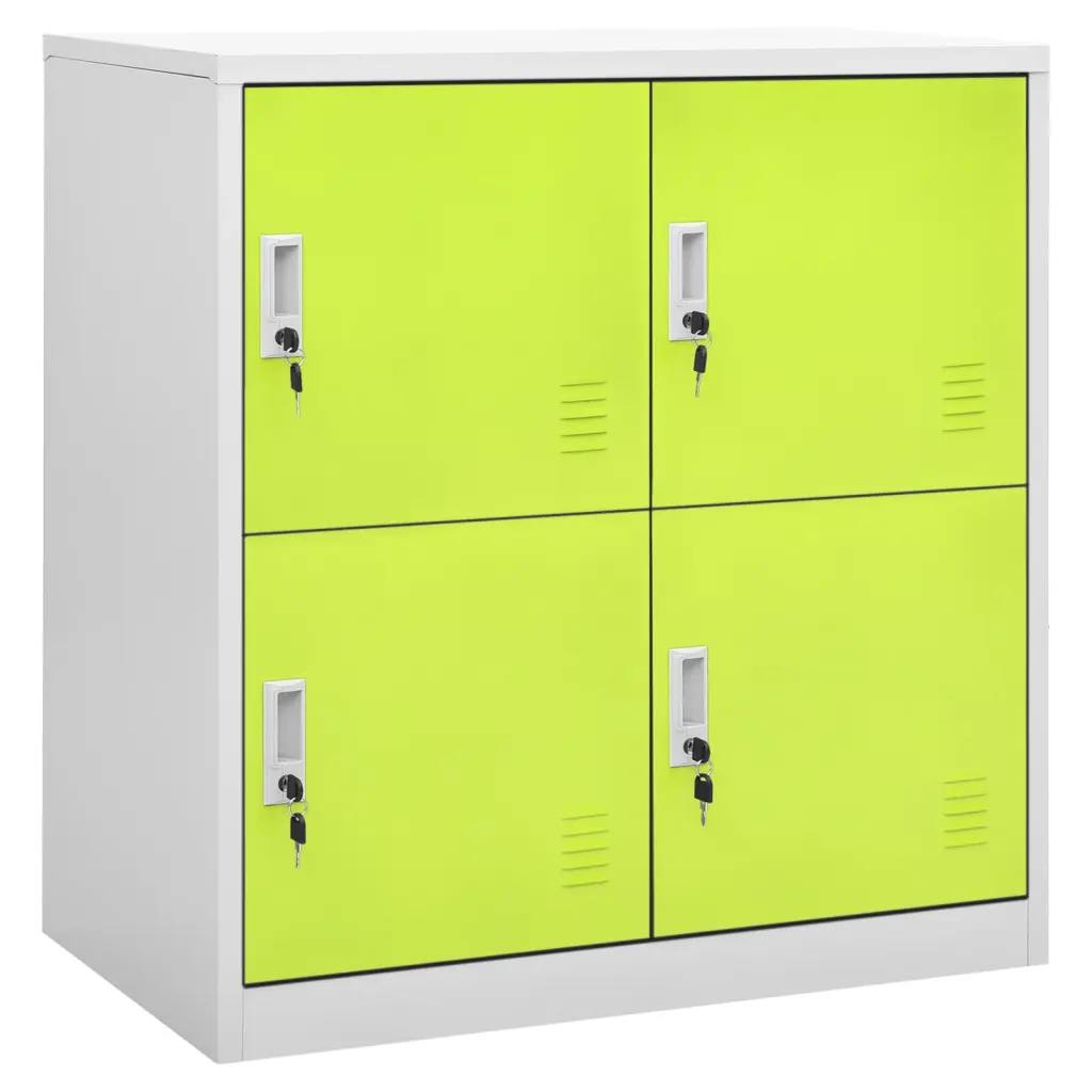 VidaXL Locker Cabinet Light Grey and Green 90x45x92.5 cm Steel