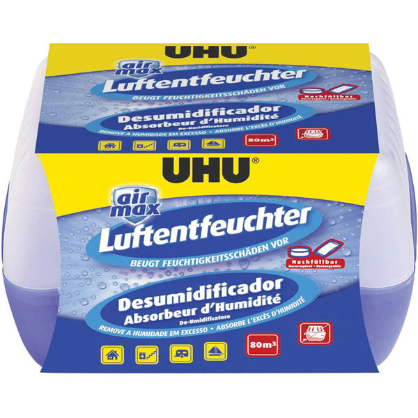 UHU 47090 Air Max Gel Dehumidifier 32m² Transparent Damp Control