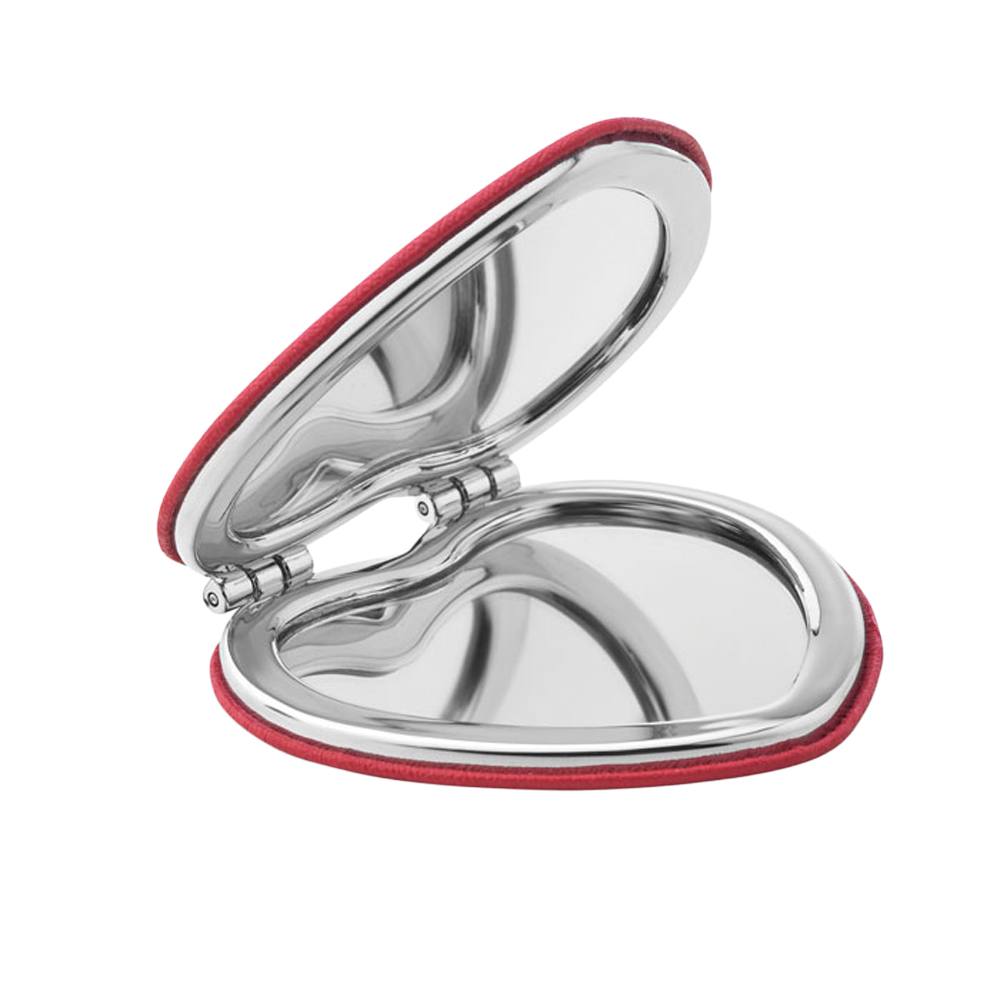 Midocean Glow Pu Heart Hand Mirror In Dark Red