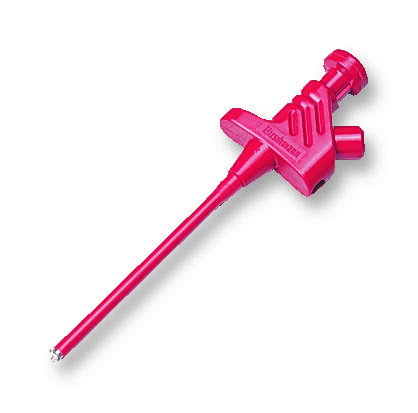 Hirschmann Test & Measurement Red Grabber Clip, 4A, 60V dc, 3mm Tip, 4mm Socket, PA Insulation