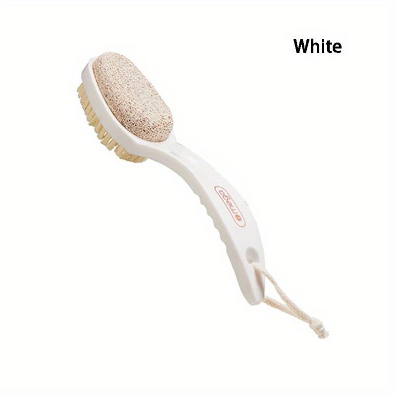 Happypilot 2 In 1 Pumice Stone Foot Brush Scrubber With Handle Feet Exfoliating Dead Skin Remover Massage Brush Pedicure Tool Unisex