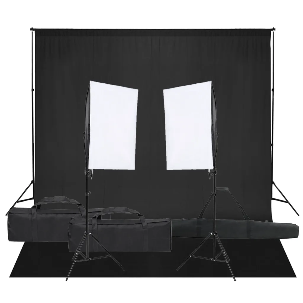 VidaXL Photo Studio Kit with Light Set and Backdrop