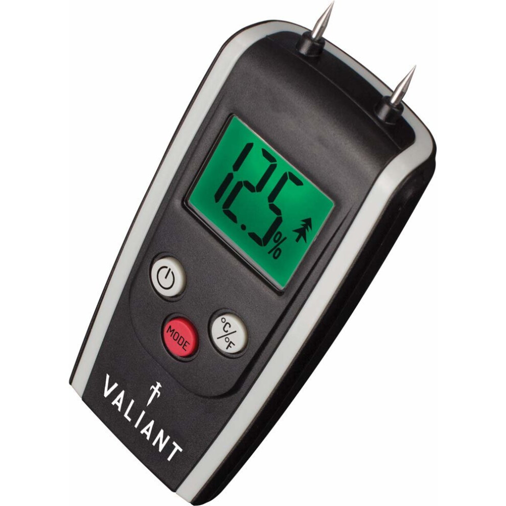 Valiant Digital Moisture Meter for Firewood, Timber and Brickwork|black