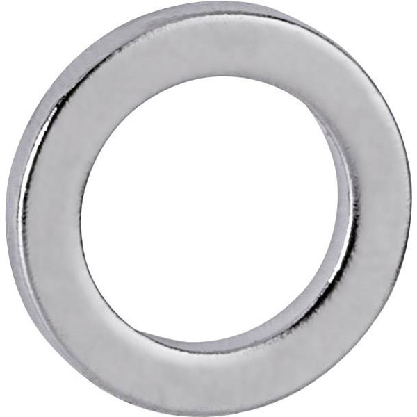 Maul 6168396 Neodym magnet Ring Silver Ø 12mm x H 1.5mm 10 pcs