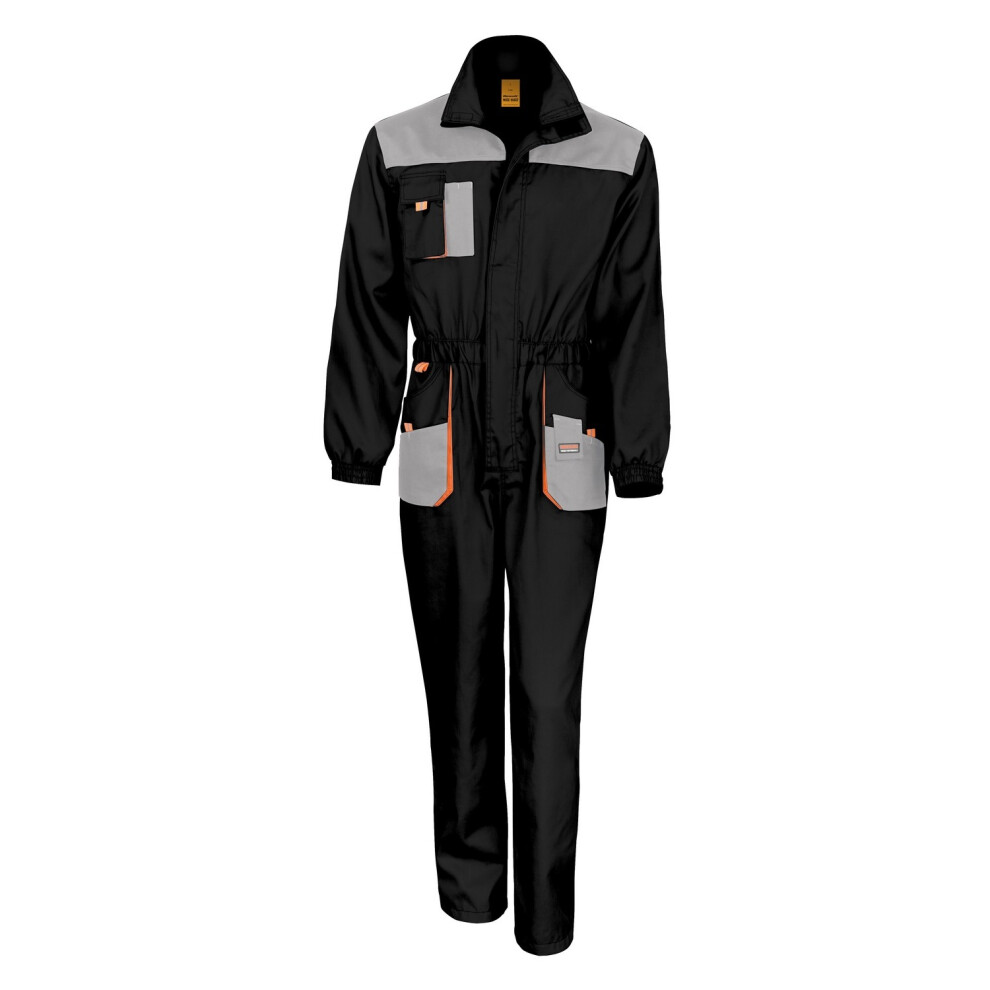 Result Result Unisex Work-Guard Lite Workwear Coverall (Breathable And Windproof) (S) (Black / Grey / Orange)