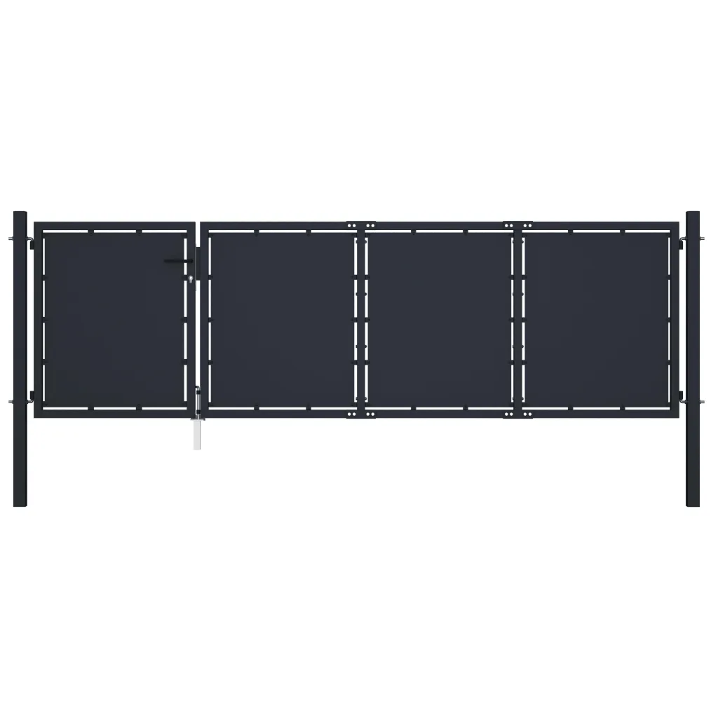 VidaXL Garden Gate Steel 350x75 cm Anthracite
