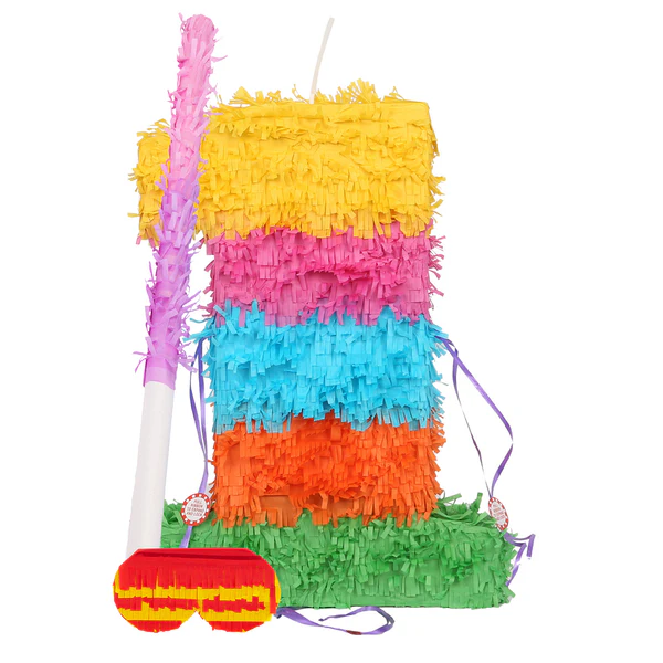 Fax Potato Large Number 1 Pinata Party Set - Pink Stick