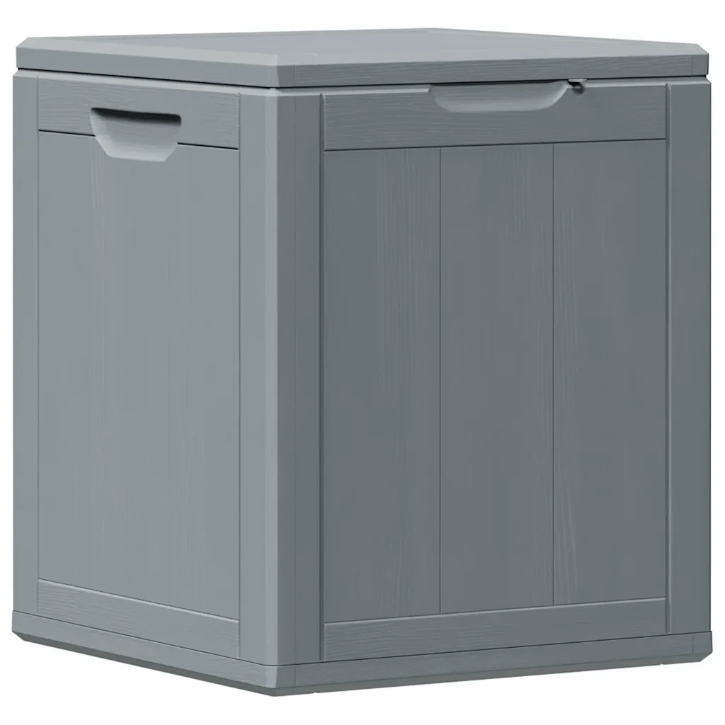 VidaXL Garden Storage Box 90L Grey PP Rattan