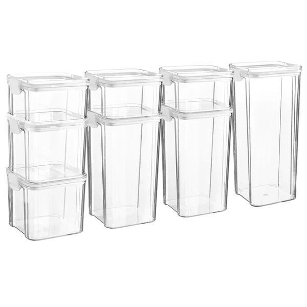 8 Piece Food Storage Containers Set 4 Sizes