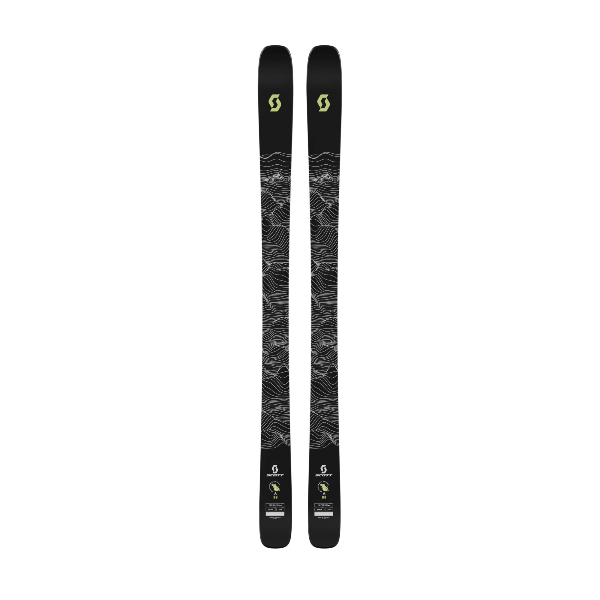 Scott Sea 88 Ski - Black / Yellow - 136 Cm