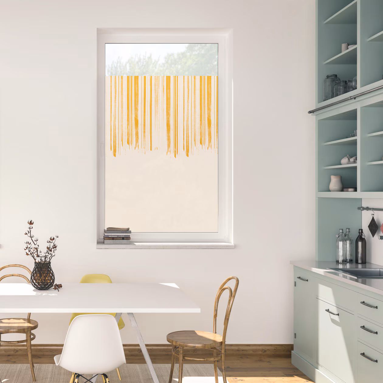 LICHTBLICK Film Self-Adhesive Privacy Shield Flowing Honey Window Decal yellow