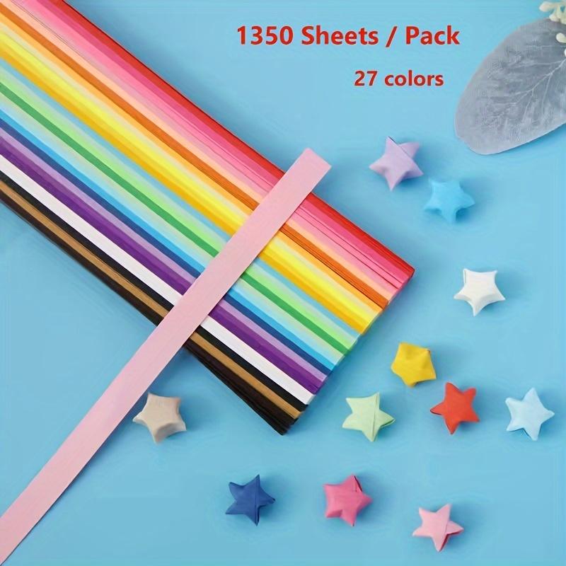 SZwatch 1350Sheets/set Paper, 27 Vibrant Colors, Double-Sided Star-Shaped Craft Paper Strips, DIY Art Supplies for Creative Folding & Decorations