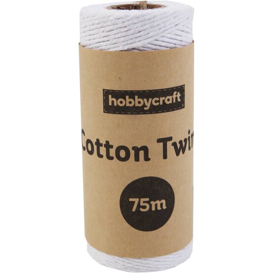 Hobbycraft White Cotton Twine, Size: 75m