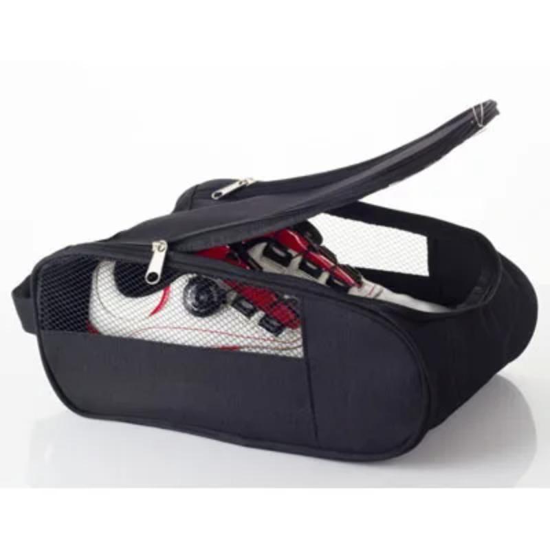 SZwatch 1Pcs Golf Shoes Bag Portable Zipped Sports Bag Shoe Case Breathable Golf Shoe Bag - Zippered Shoe Carrier Bags Case Pocket Pouch black