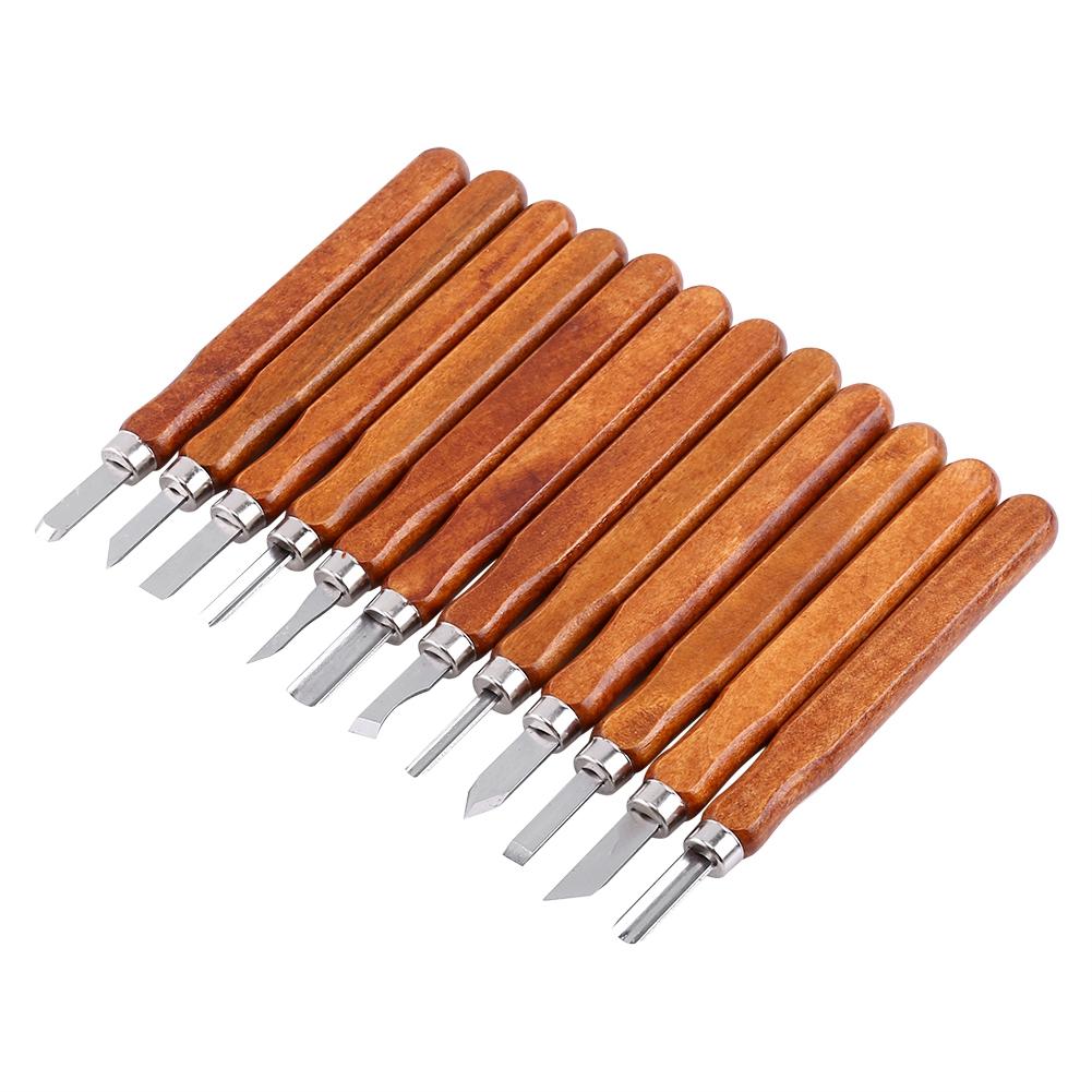 COSYHOME 12pcs Woodcut Cutter Knife Set Hand Wood Carving Chisels for Woodworking DIY Tools