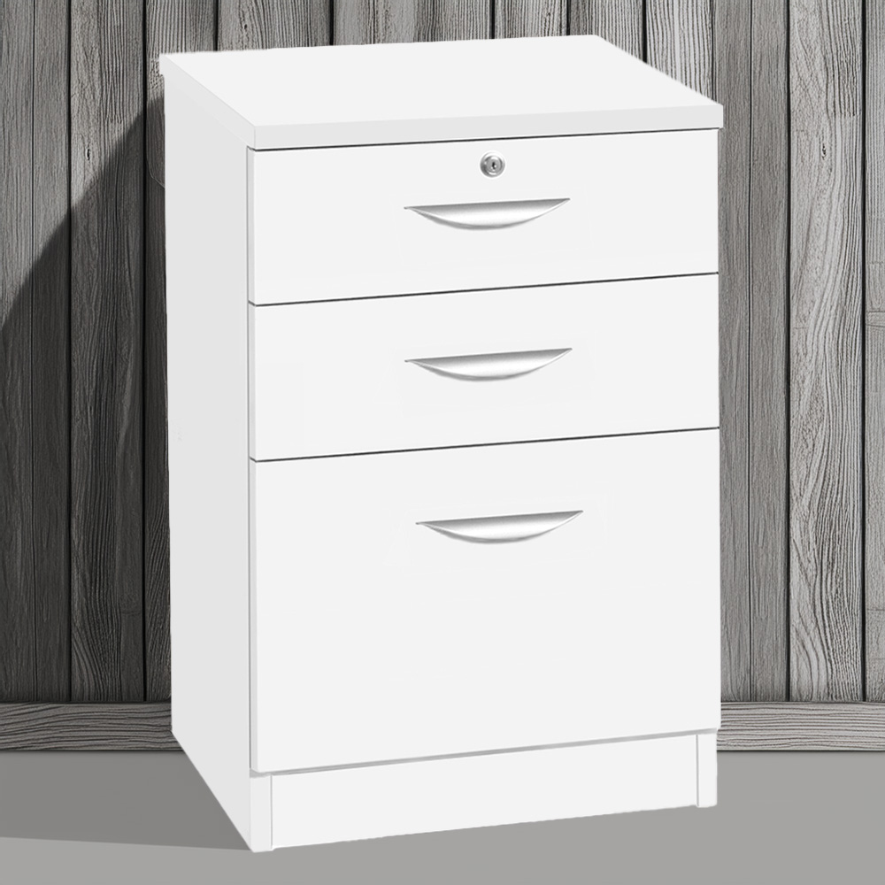 R White Cabinets White 3 Drawer Filing Cabinet