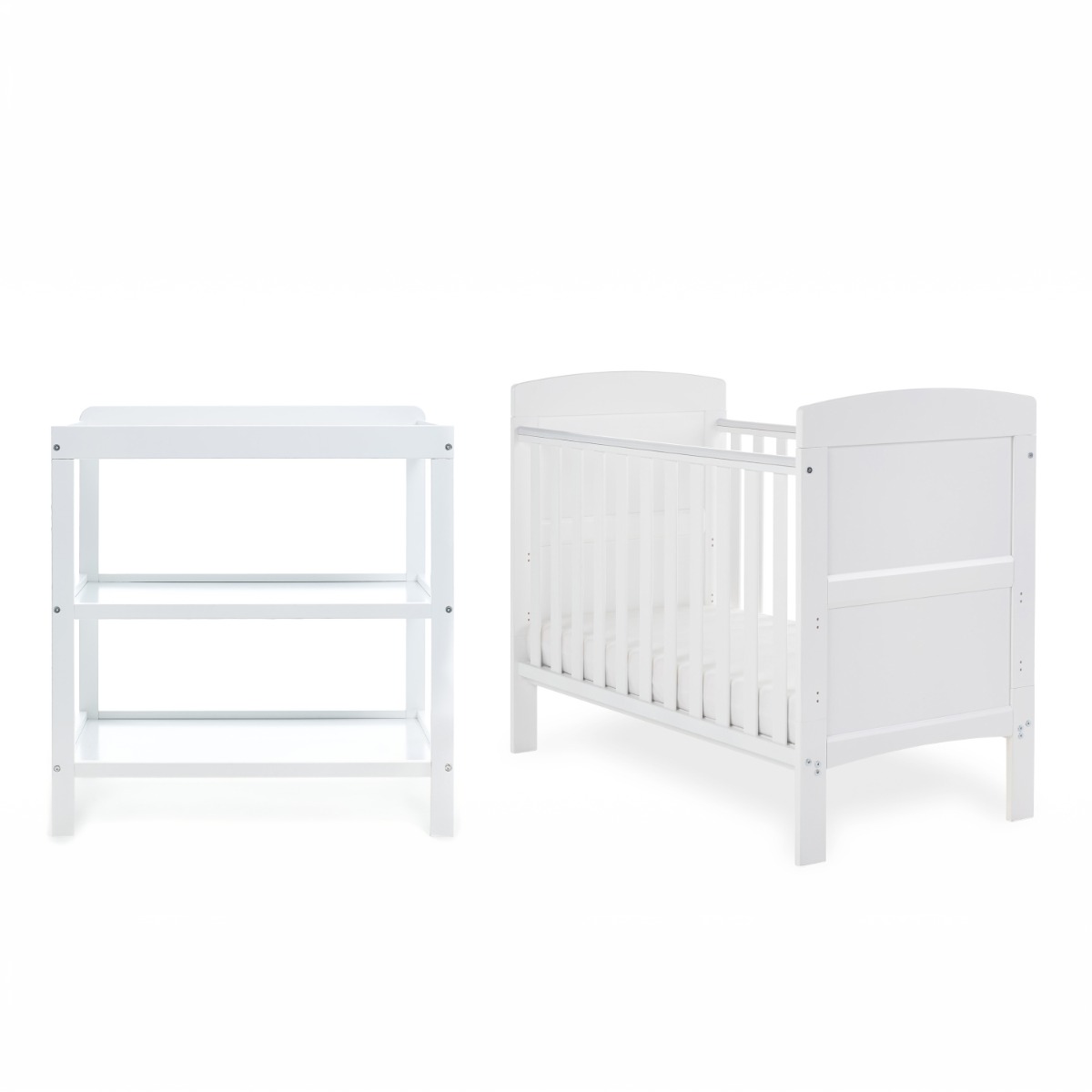 Grace Mini Cot 2-Piece Nursery Furniture Set white