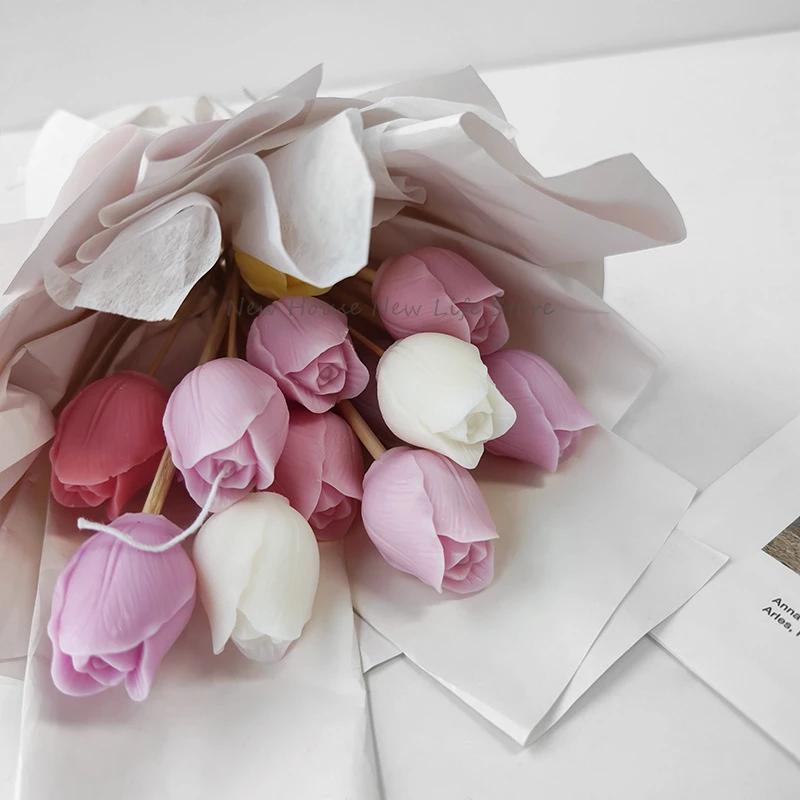 Love Home Garden 3D Tulip Candle Mold Handmade DIY Flower Soap Silicone Mold Silicone Mold Soap Forms Soap Making Supplies