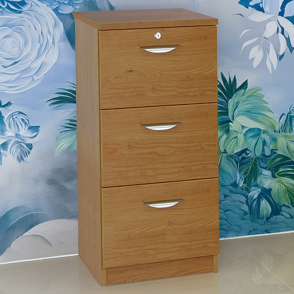 R White Cabinets 3 Drawer Brown Filing Cabinet