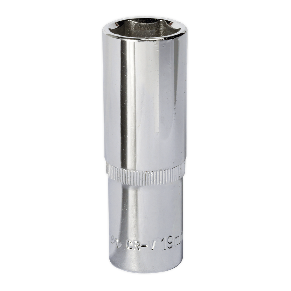Sealey SP1219D WallDrive® Socket 19mm Deep 1/2"Sq Drive Fully Polished
