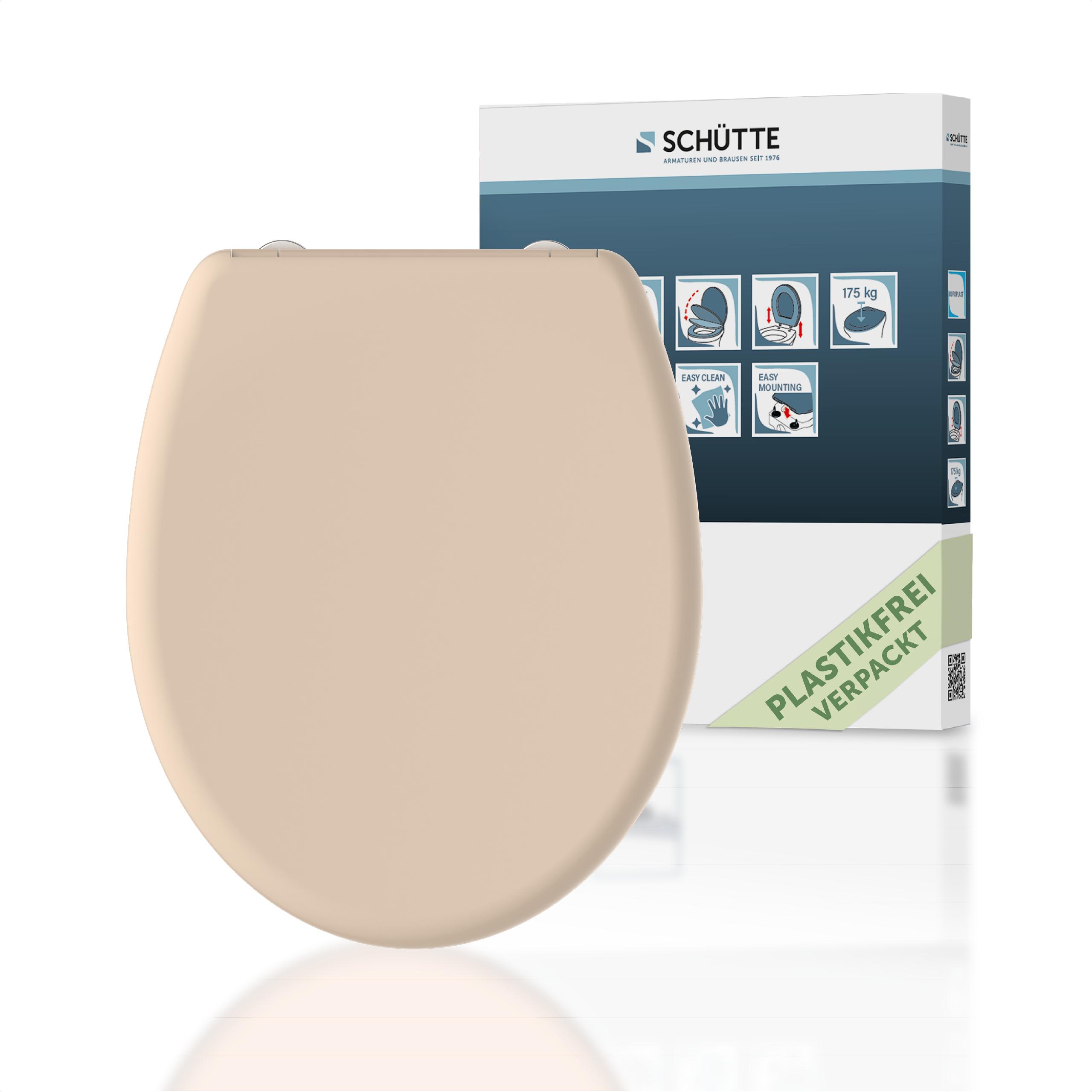 Möbelix Schütte Duroplast Toilet Seat with Soft-Close Quick Release Beige brown