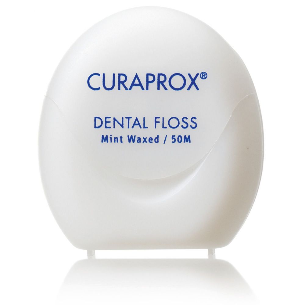Curaden Germany GmbH Curaprox  Dental Floss Waxed DF 834 Waxed Dental Floss with Mint Flavor 50 m