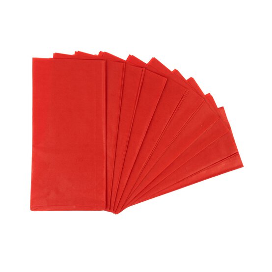 Hobbycraft Red Tissue Paper 65cm x 50cm 10 Pack