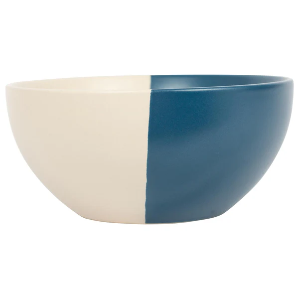 Dipped Stoneware Cereal Bowls - 16.5cm - Pack of 4 - Blue