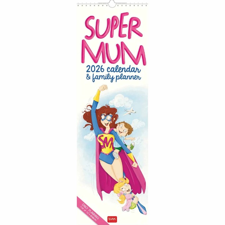 Mums Family Organisation Super Mum Deluxe Slim Family Planner 2026