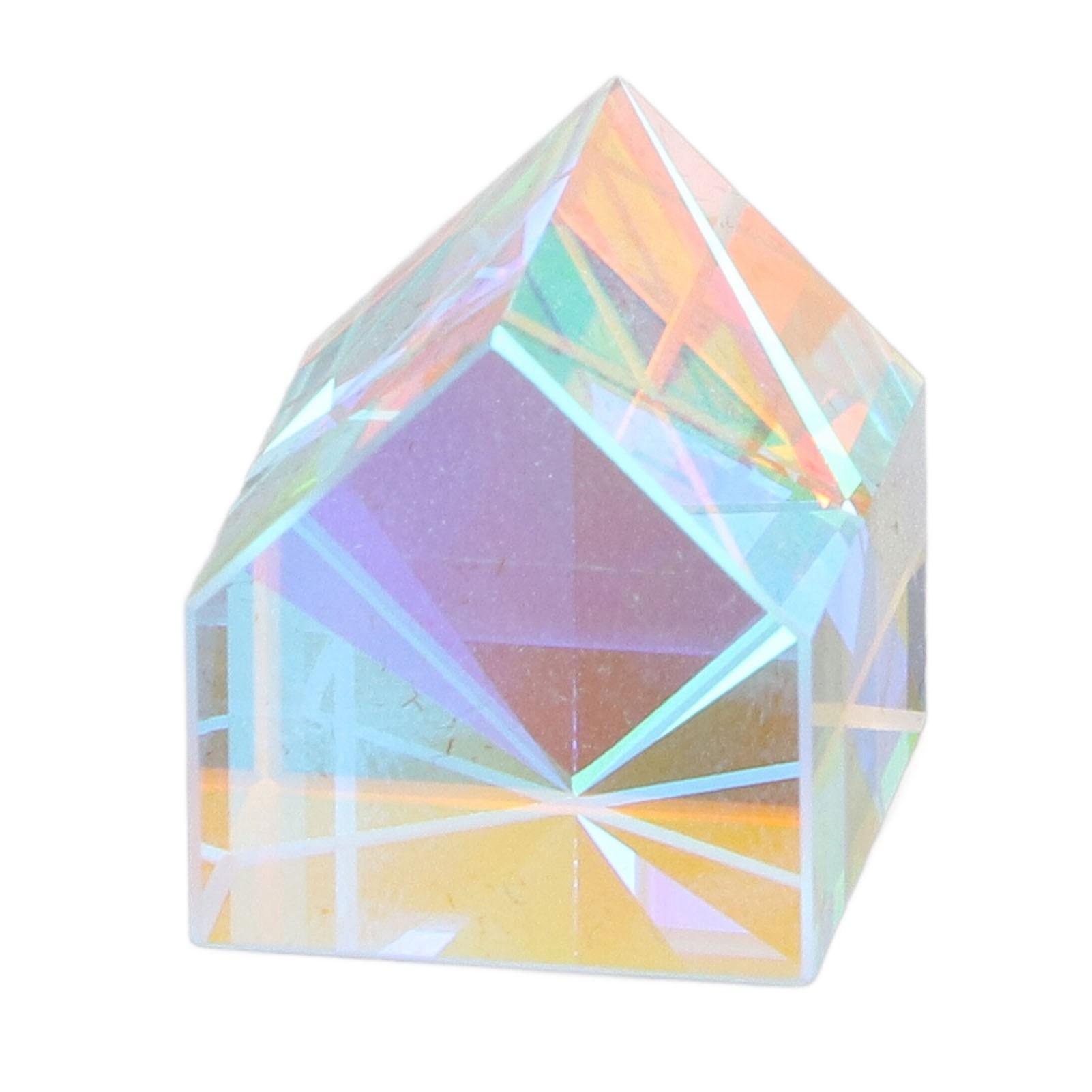 Koogeelife Color Prism Optical Glass Cabin Shape Desk Ornament RGB Dispersion Prism for Physics Teaching Art