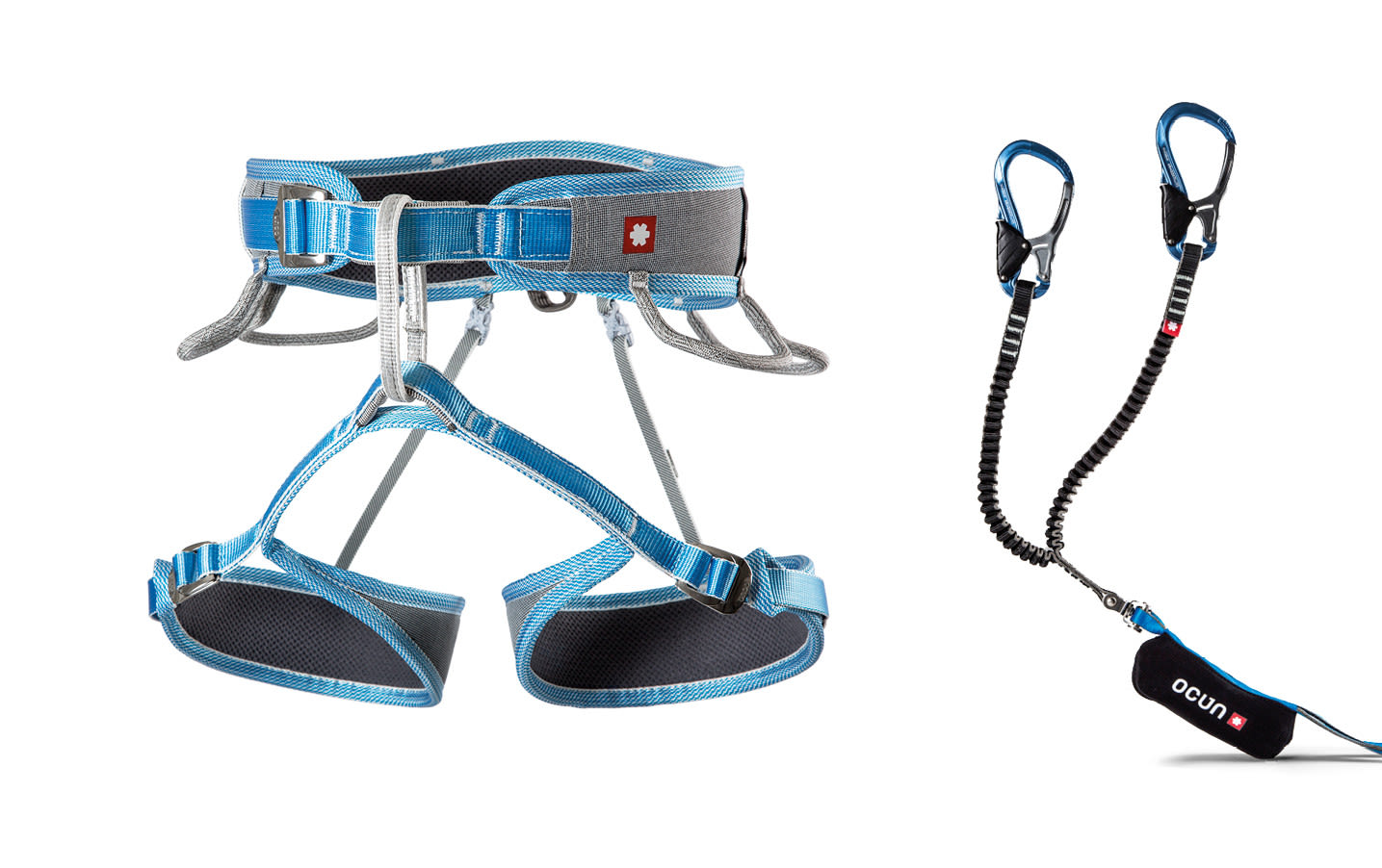 Ocun Via Ferrata Twist Tech Captur Pro Swivel Set - Grey / Blue - L-xl