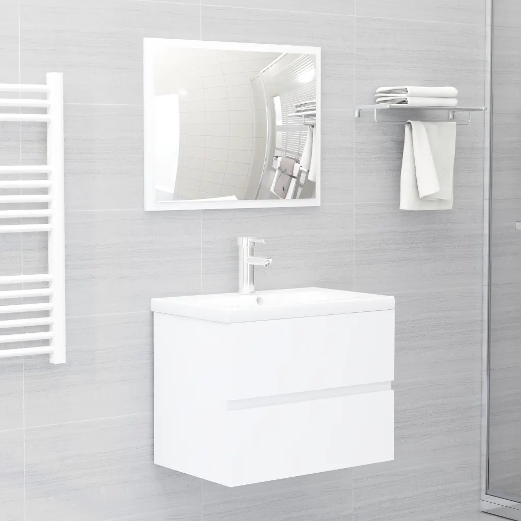 VidaXL Bathroom Furniture Set White Chipboard