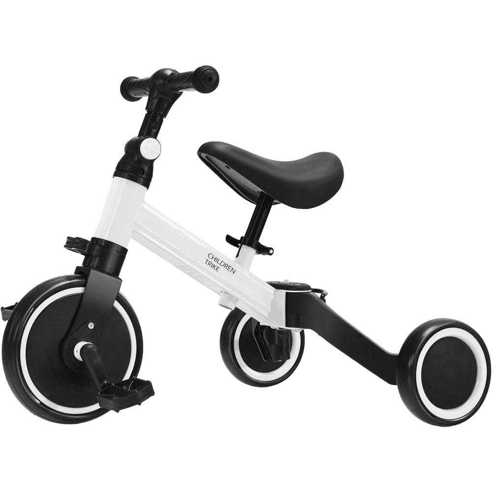 Costway Kids White Convertible Balance Bike with Detachable Pedal