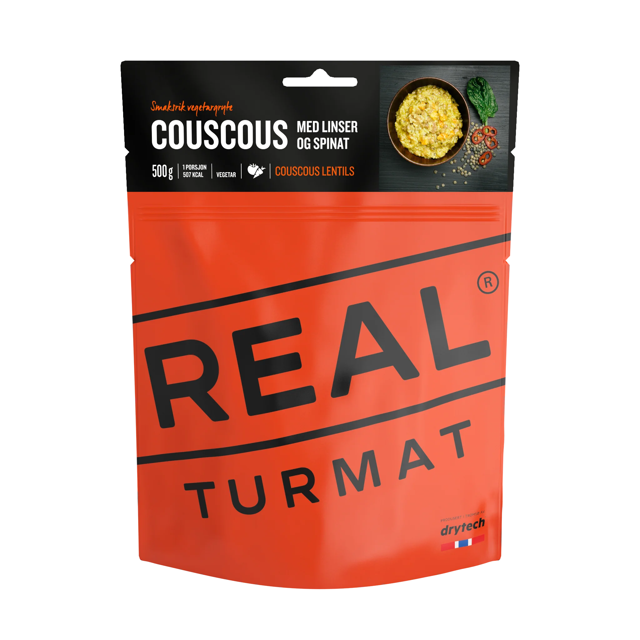 Real Turmat Couscous with Lentils and Spinach