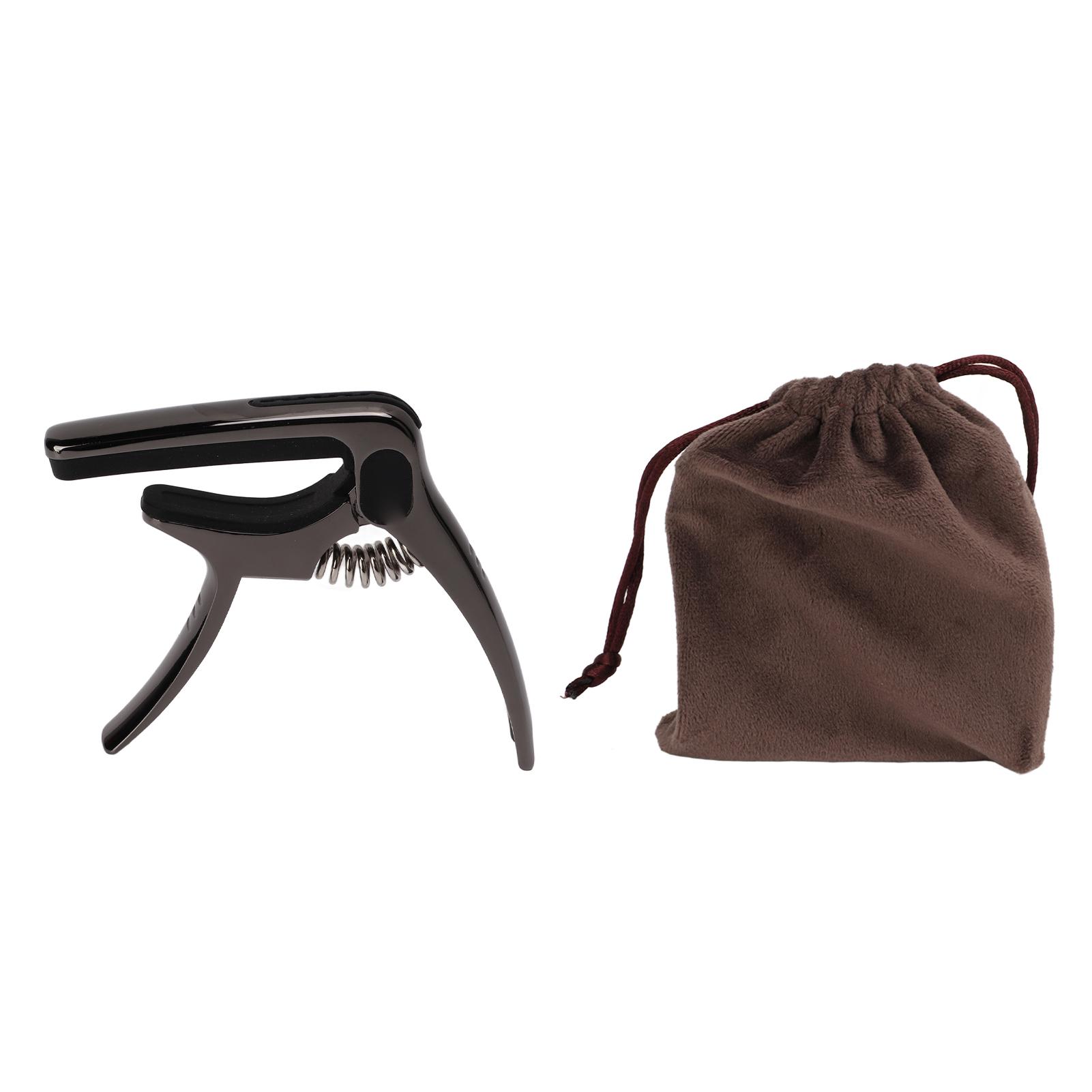 COSYHOME Metal Guitar Capo Tone Adjustment Tool with Pick Holder Stringed Instrument AccessoriesPlated Black