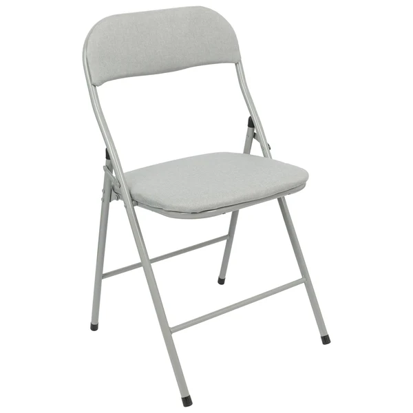 Fabric Padded Metal Folding Chair - Pack of 1 - Grey